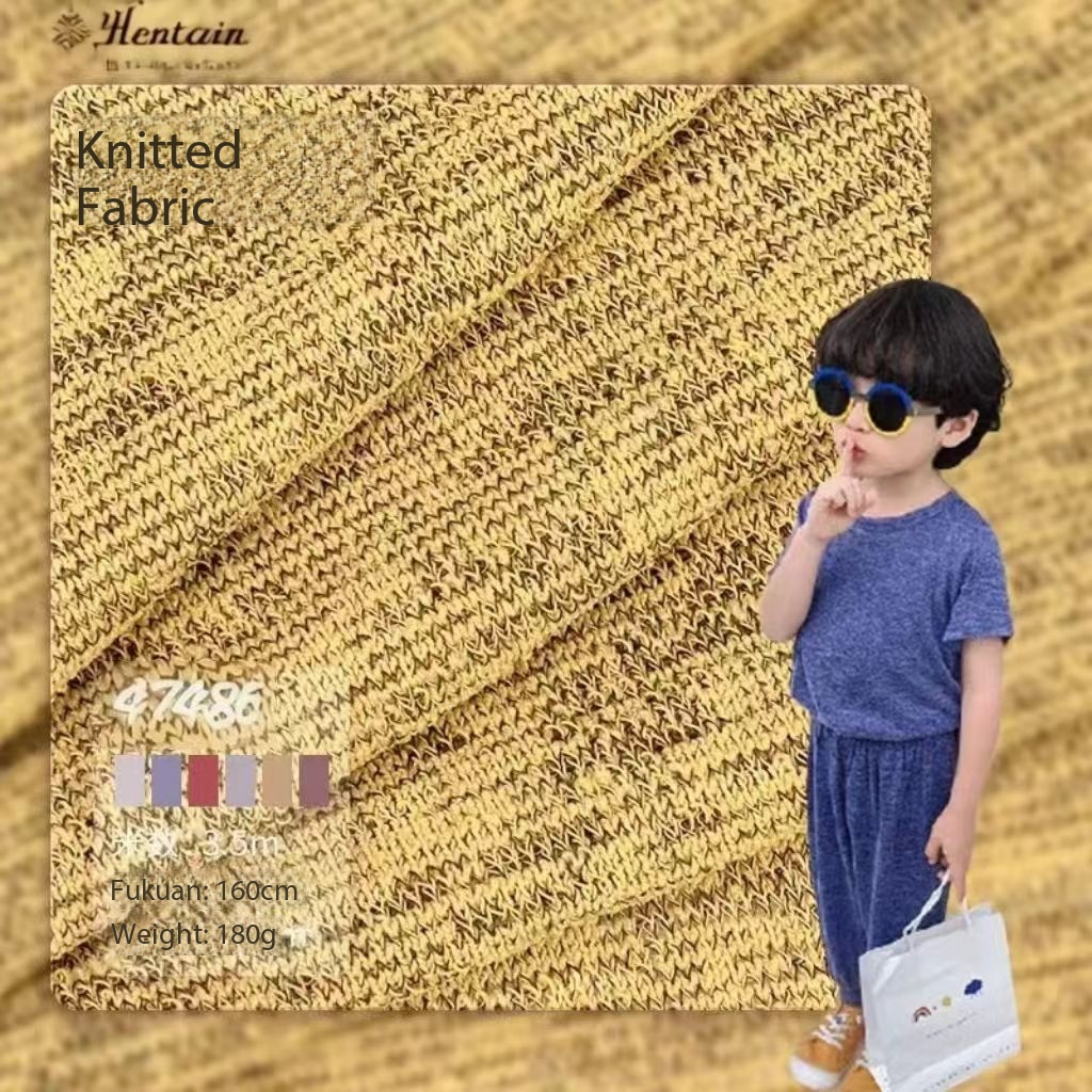 Lightweight Double Faced Single Jersey Fabric Spandex Soft Skin-Friendly High Stretch Two-Tone Yarn Heather Breathable Rib Girls