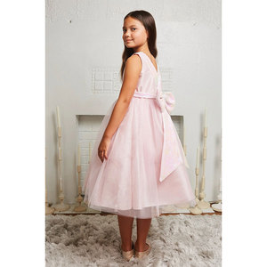 Vendita all'Ingrosso <span class=keywords><strong>Online</strong></span> di <span class=keywords><strong>Abbigliamento</strong></span> per Bambini 4-14 Anni, Vestito Estivo Senza Maniche con Paillettes, Cintura, Schiena a V e Fiocco in Tulle per Feste di Compleanno - Product Image 3