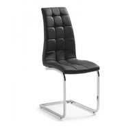 Chaise de salle à manger de restaurant Chesterfield moderne en cuir PU avec pieds en métal chromé