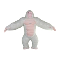 Combinaison gonflable de gorille unisexe, blanche, polyester/rayonne, tailles S-XXXL, pour cosplay, danse, accessoire de scène, tenue de performance pour adultes