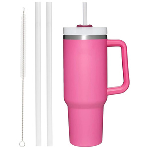 YSC01Hot Sells Custom Double Wall Stainless Steel Vacuum Insulated 40 Oz Tumbler Handle <b>Straw</b> Eco-Friendly Travel Car Cup for - Product Image 1