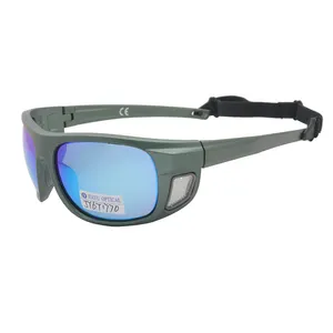 CE esercito verde impatto PC cornici cinturino corda specchio blu lenti Anti-vento che custodiscono X-game occhiali da sole