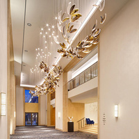 Lustre en verre artistique, couloir, hall d'hôtel, salle de banquet, luminaires suspendus en verre