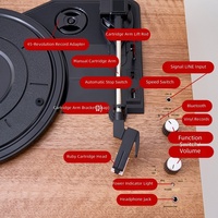 Tourne-disque vinyle noir rétro, phonographe, platine à disques, style européen, pour salon, avec haut-parleur, ornement décoratif