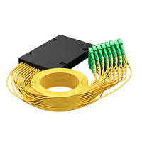 1x32 SC APC ABS Cassetted Fiber Optical Splitter PLC SM Single Mode Passive Optic Coupler Connector FTTH di Patch Panel ODF