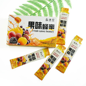 Jarabe de miel con sabor a frutas, éxito de ventas, con sabor a frutas mixtas y dulzura natural en caja de 10 sobres de 20g cada uno. - Product Image 4