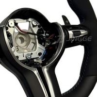 Volant de voiture sport MP à rayures bleues plates pour BMW M3 F30 F10 F21 F22 F15 F16 F45 F32 F33 E70 E90 E71 E72 E92 E93 E60