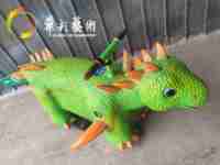 Trottinette dinosaure animatronique à monnayeur pour parc d'attractions, petit dinosaure