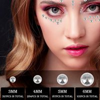 Autocollants de pierres précieuses autocollants 973 pièces, bijoux pour loisirs créatifs, strass 3/4/5/6 mm pour maquillage visage et corps pour enfants et adultes