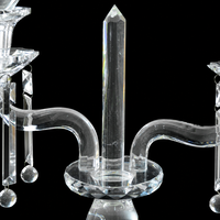 Grand bougeoir cylindrique en cristal pour bougie hurricane, centre de table pour mariage et Noël, décoration écologique faite à la main en argent