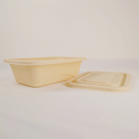 Emballage alimentaire biodégradable 100% vaisselle 650/750/1000/1500/1800 amidon de maïs coquille de palourde boîte en plastique couverts biodégradables