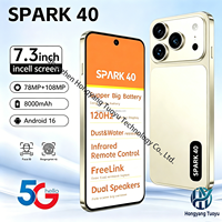 Spark40, Teléfono con Pantalla HD de 7.3 Pulgadas, 144 Hz, Cámara de 108 MP, 5G LTE, Android 16, Doble SIM, Navegación GPS