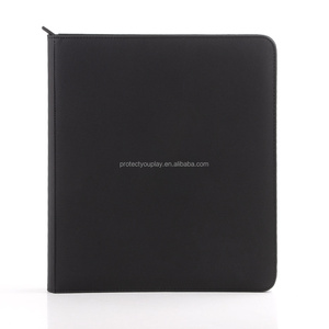 Carpeta de tarjetas de bolsillo <span class=keywords><strong>PYP</strong></span> 12 Carpeta de tarjetas de comercio con cremallera de cuero premium-Negro - Product Image 3