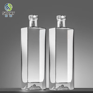 Bottiglia Quadrata da 500ml per <span class=keywords><strong>Whisky</strong></span>, Gin, Vodka, Bottiglia in Vetro per Liquori e Alcolici - Product Image 2