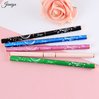 Kit de manucure professionnel : Pinceau double embout multicolore à manche métallique pour nail art, liner 3D et pinceau plat ombré avec capuchon
