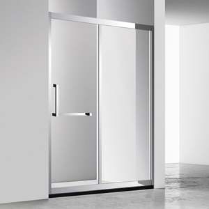 Porte de douche coulissante en verre trempé au design moderne, homologuée CE, avec garniture en marbre, salle de bain économique - Product Image 3