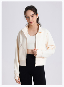 Yoke Fall Vente chaude Pull coupe-vent et chauffant pour femmes avec poches latérales Loose Leisure Yoga Hoodie - Product Image 4