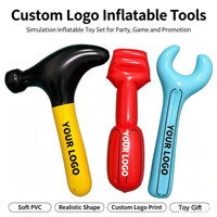 Ensemble de jouets gonflables en PVC personnalisés avec logo, outils de construction, marteau, clé à molette, tournevis, accessoires de jeu pour enfants, cadeau d'anniversaire