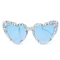Lunettes de fête d'anniversaire en forme de cœur, très vendues, avec inscription BIRTHDAY GIRL, pour accessoires photo d'anniversaire