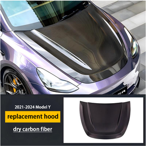 Nouveau kit de pare-chocs avant en satin noir, en plastique ABS, à fixation par boulons, adaptable universellement pour <span class=keywords><strong>Tesla</strong></span> Model Y, remplacement de <span class=keywords><strong>capot</strong></span>. - Product Image 3