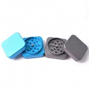 55mm Square Aluminum Alloy <b>Herb</b> <b>Grinder</b> 2-layer Smoking <b>Grinder</b> Custom Logo - Product Image 2