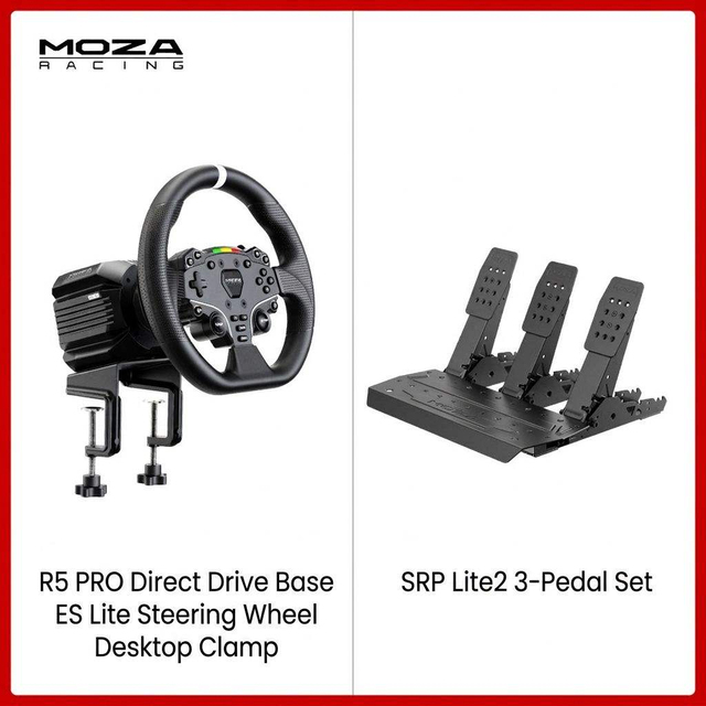 MOZA R5 Pro Complete Sim Racing Bundle ES Lite or TSW Truck Wheel SRP Lite2 Pedals Direct Drive Simulator for PC`
