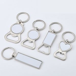 Wholesale Promotion Gifts Festivals DIY <b>Key</b> Chains Souvenir Metal Bottle Opener Keychain Sublimation <b>Blanks</b> Metal Keychain - Product Image 3