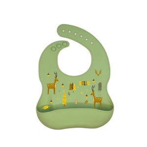 Produttore all'ingrosso impermeabile animali bambino Silicone bavaglini in Silicone bavaglino bambino con cibo Catcher per i bambini - Product Image 3