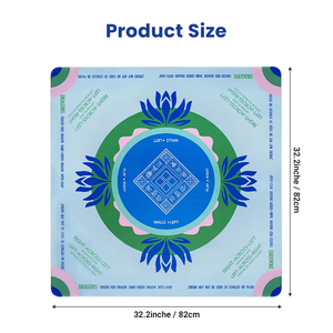 Tapetes de Mahjong Plegables y Antideslizantes con Diseño Floral Retro Azul, Aptos para Juegos de Mahjong y Póker, Venta al Por Mayor - Product Image 2