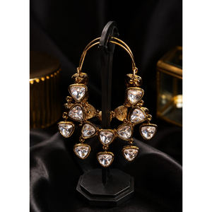 Pendientes de lujo Royal Peacock, conjunto kundan de Jhumky, joyería tradicional nupcial para boda. - Product Image 1