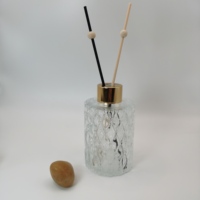 Diffuseur de parfum d'ambiance en verre avec bouchon en liège et couvercle argenté 100 ml, finition mate, pour huiles essentielles et usage cosmétique