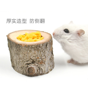 Applewood Food Bowl For Small Pets Chewproof Feeding Bowl Rounded Shape Solid Pattern - Product Image 1