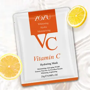 Private Label Zozu Custom Vitamine C Hydraterende Hydraterende Gezichtsmasker Sheet