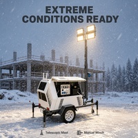 Tour d'éclairage mobile XCMG SZMT9-1600/4L, mât de 9 m, 160 000 lumens LED 4x400W, générateur diesel IP67, réservoir de carburant de 100 L