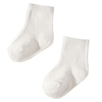 Jingwen OEM vente en gros cinq paires de chaussettes pour bébé en coton respirant blanc pur pour bébé