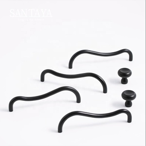 Santaya <strong>Matte</strong> <strong>Black</strong> Brass Handles Kitchen Cabinet Pulls Bedroom Wardrobe Drawer <strong>Knobs</strong> Furniture Handle - Product Image 2