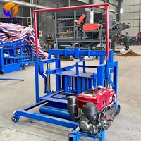 Machine à fabriquer des blocs de béton 4-45 + machine compacte pour la fabrication de petits blocs, facile à utiliser pour la production de briques à domicile