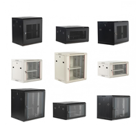 Support de rack en gros Armoire réseau murale de 19 pouces 4U 6U 9U 12U 15U Centre de données Salle de serveurs Ventilateur PDU Porte vitrée Porte grillagée