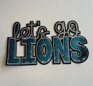 Parche Bordado Personalizado con Lentejuelas Brillantes de los Let's Go Lions, Parche Bordado para el Día del Partido, para Manualidades Textiles, 32 Equipos, Venta al por Mayor - Product Image 1