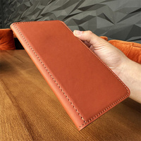 Porte-Comptes en Cuir Véritable Personnalisé avec Logo, Fait Main, Portable, Luxe Moderne, pour Restaurant, Porte-Extrait de Compte Personnalisé