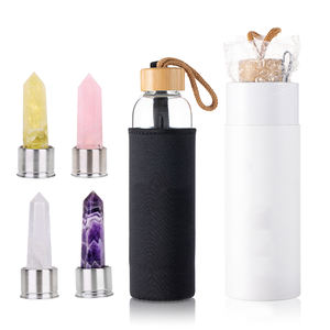 Bouteille d'eau en <span class=keywords><strong>cristal</strong></span> avec Logo personnalisé sans Bpa, avec puces <span class=keywords><strong>de</strong></span> pierres précieuses, bouteille <span class=keywords><strong>de</strong></span> thé à feuilles mobiles, bouteille d'eau en verre infusé - Product Image 6