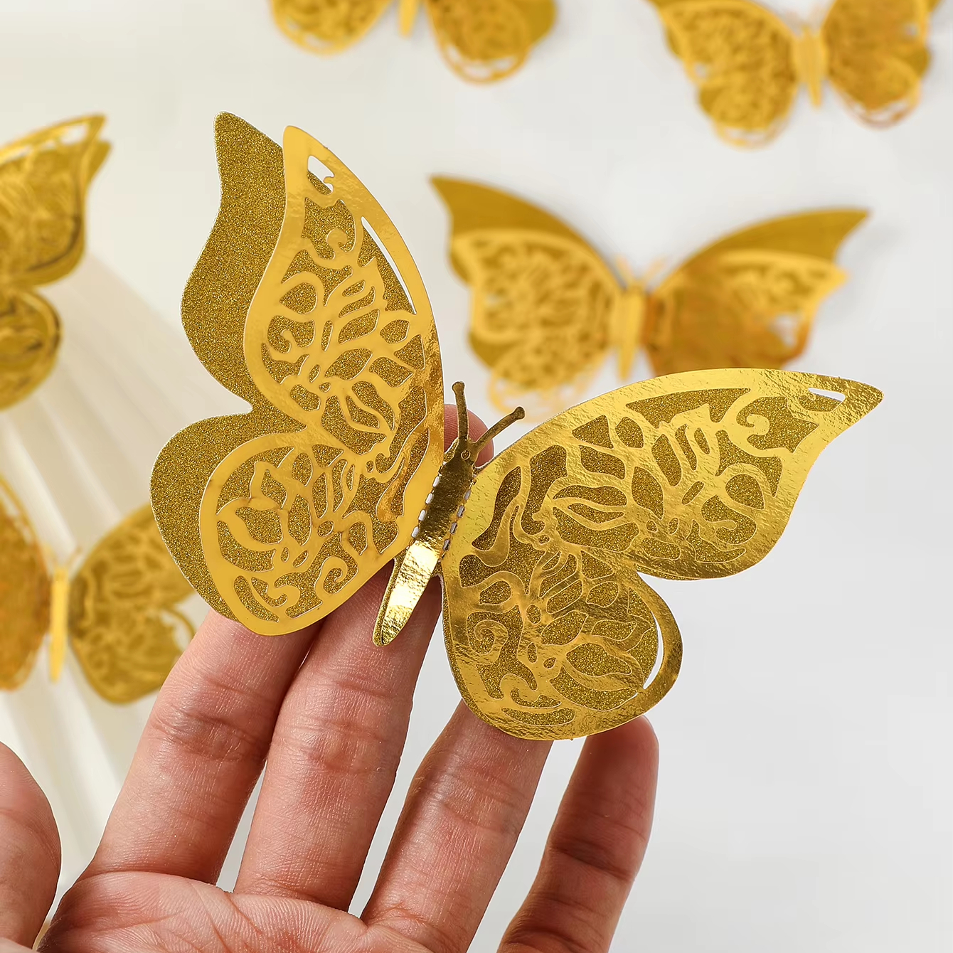 12 шт. красочные 3D бабочки настенные наклейки для украшения торта украшения вечеринки