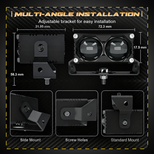 Nuevas Luces LED para Automóvil de 90 W y 12 V, Resistentes al Agua IP68, 9000 LM, Ajuste Universal, Lentes Bi-LED, Faros Antiniebla para Camión, Faros Auxiliares para Motocicleta - Product Image 3