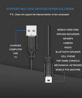 Kabel Data Mindpure Mini 5P Tembaga Berlapis Timah Berkualitas Tinggi Cocok untuk Perekam Mengemudi T Port V3 Kabel Mini Usb Berlapis Emas