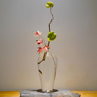 Vase en verre Transparent ornements salon bureau maison fleur Arrangement ornement fleur planteur hydroponique