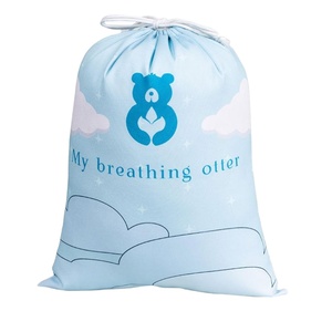 Bolsa de Lona de Algodón Promocional con Cordón y Asa de Cuerda, Bolsa de Regalo Pequeña Personalizada con Logotipo para Eventos - Product Image 1