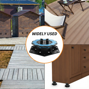 Support de terrasse réglable amélioré, base de support de terrasse avec anneau de <span class=keywords><strong>fixation</strong></span>, support de poutre de plancher noir - Product Image 2