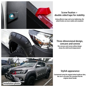 ชุดแต่งซุ้มล้อรถยนต์สีดำคุณภาพสูงรุ่นใหม่ สำหรับ Hilux Revo ปี 2015-2023 - Product Image 6