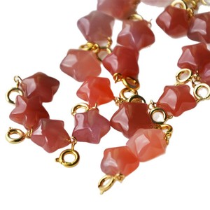Breloques étoiles en agate cramoisie naturelle 11-13MM gravées pour bracelets à porter au quotidien - Product Image 5