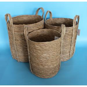 Cesto in Fibra Naturale con Manici 1 Pezzo 36X36X42CM - Product Image 1